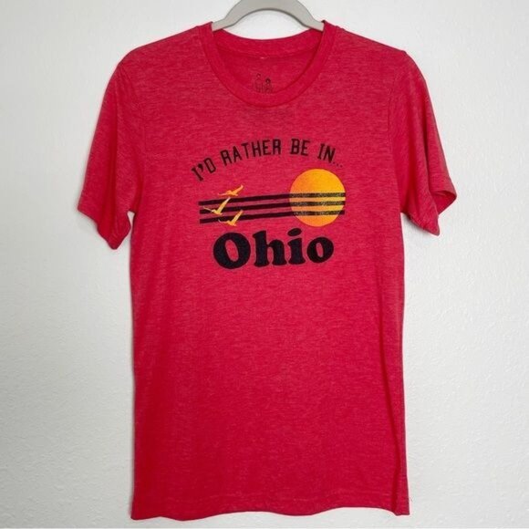 Alison Rose I'd Rather Be In Ohio red short sleeve t-shirt S - Picture 1 of 9